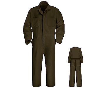 Action Back Long Sleeve Twill Coverall - Working Class Clothes