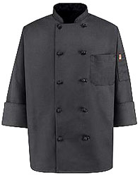 Spun Poly Black Chef Coat