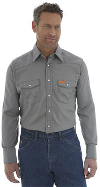 Wrangler® FR Flame Resistant Charcoal Western Shirt