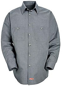 Red Kap Men's Micro-Check Long Sleeve Uniform Shirt