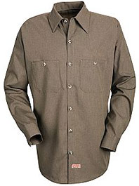 Red Kap Men's Long Sleeve Geometric Micro-Check Work Shirt 