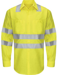 Red Kap Hi-Visibility Long Sleeve Ripstop Work Shirt - Type R Class 3