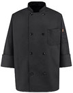 Eight Pearl-Button Black Chef Coat