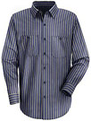 Red Kap Men's Industrial Stripe Poplin Work Shirt