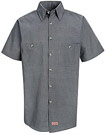 Red Kap Men's Micro-Check Short Sleeve Uniform Shirt	