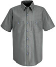 Red Kap Men's Industrial Stripe Poplin Work Shirt