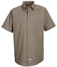 Red Kap Men's Short Sleeve Geometric Micro-Check Work Shirt 