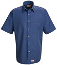 Red Kap Men's Short Sleeve Mini Plaid Uniform Shirt