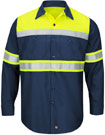 Red Kap Hi-Visibility Long Sleeve Color Block Work Shirt - Type O, Class 1