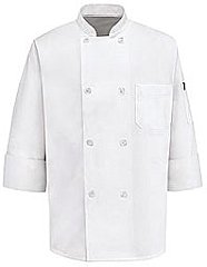 Eight Pearl Button Chef Coat with Thermometer Pocket