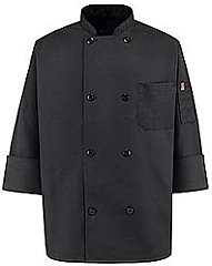 Eight Pearl-Button Black Chef Coat