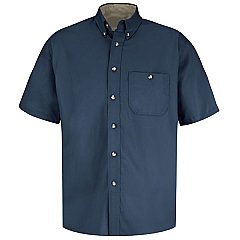 Red Kap Men's Short Sleeve Cotton Contrast Dress Shirt