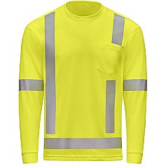Red Kap Hi-Visibility Long Sleeve Pocket T-Shirt - Type R Class 3