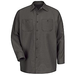 Red Kap Men's Industrial Long Sleeve Work Shirt - Charcoal - Extended/Non Stock Sizes