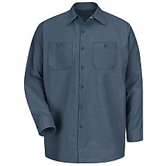 Red Kap Men's Industrial Long Sleeve Work Shirt - Dark Blue - Extended/Non Stock Sizes