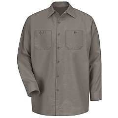 Red Kap Men's Industrial Long Sleeve Work Shirt - Grey - Extended/Non Stock Sizes