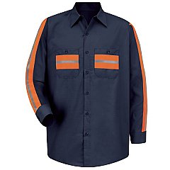 Red Kap Long Sleeve Enhanced Visibility Shirt