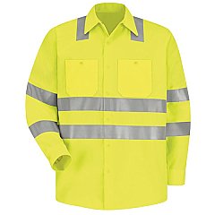 Red Kap Hi-Visibility Long Sleeve Work Shirt - Type R, Class 3