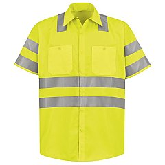 Red Kap Hi-Visibilty Short Sleeve Work Shirt - Type R Class 3 - Extended/Non Stock Stock Sizes
