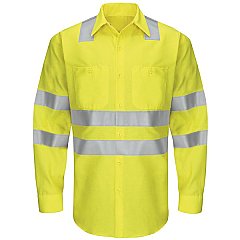 Red Kap Hi-Visibility Long Sleeve Ripstop Work Shirt - Type R Class 3