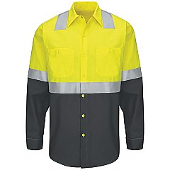 Red Kap Hi-Visibility Short Sleeve Color Block Work Shirt - Type R, Class 2