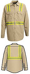 Bulwark Flame Resistant Excel-FR™ Button Front Work Shirt with Reflective Trim