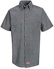 Red Kap Men's Micro-Check Short Sleeve Uniform Shirt