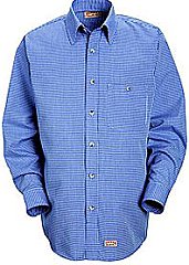 Red Kap Men's Mini-Plaid Uniform Shirt