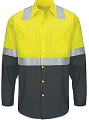 Red Kap Hi-Visibility Short Sleeve Color Block Work Shirt - Type R, Class 2