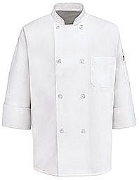 Eight Pearl Button Chef Coat with Thermometer Pocket