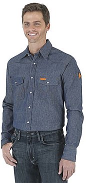 Wrangler® FR Flame Resistant Denim Western Shirt