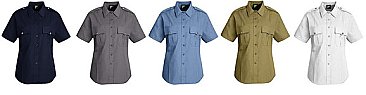 Women\'s New Dimension® Poplin Short Sleeve Uniform Shirt - Colors