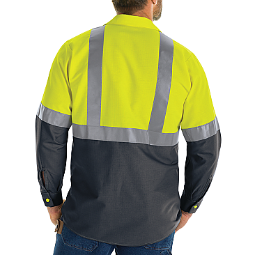Red Kap Hi-Visibility Short Sleeve Color Block Work Shirt - Type R, Class 2