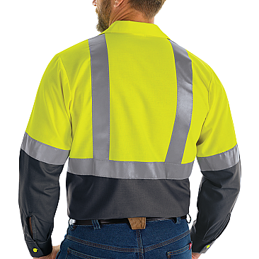 Red Kap Hi-Visibility Short Sleeve Color Block Work Shirt - Type R, Class 2