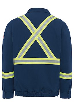 Men's Lined Bomber Jacket with Reflective Trim