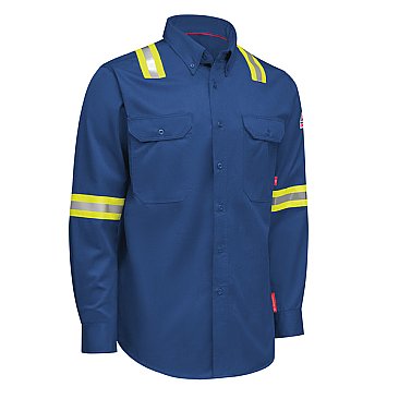 BulwarkiQ Series Men’s Enhanced-Vis Midweight Comfort Woven Shirt