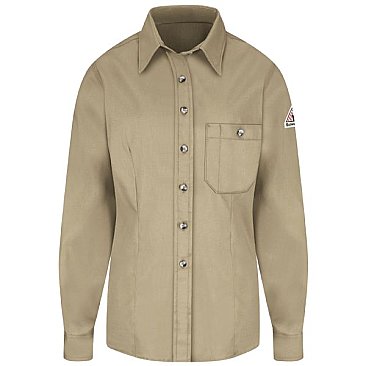 Bulwark Women's Flame Resistant 5.25 OZ Button-Front Dress Uniform Shirt