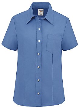 Dickies Womens Short-Sleeve Stretch Oxford Shirt