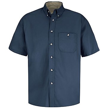 Red Kap Men's Short Sleeve Cotton Contrast Dress Shirt