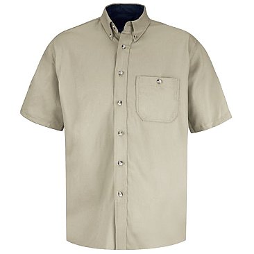 Red Kap Men's Short Sleeve Cotton Contrast Dress Shirt