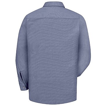 Red Kap Men's Long Sleeve Geometric Micro-Check Work Shirt