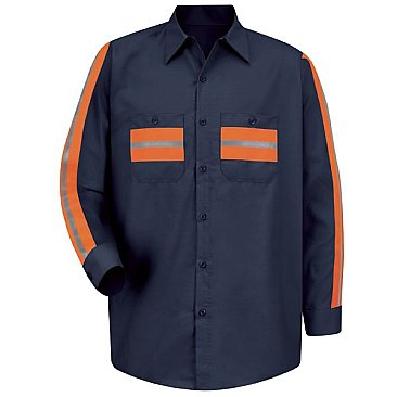 Red Kap Long Sleeve Enhanced Visibility Shirt