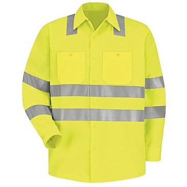 Red Kap Hi-Visibility Long Sleeve Work Shirt - Type R, Class 3