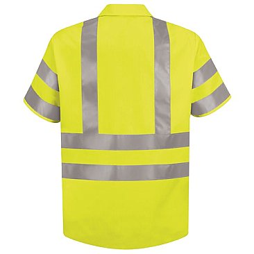 Red Kap Hi-Visibilty Short Sleeve Work Shirt - Type R Class 3 - Extended/Non Stock Stock Sizes
