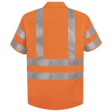 Red Kap Hi-Visibilty Short Sleeve Work Shirt - Type R Class 3 - Extended/Non Stock Stock Sizes