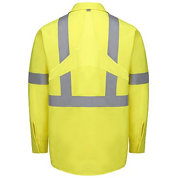 Red Kap Hi-Visibilty Long Sleeve Ripstop Work Shirt W/Mimix + Oilblok - Type R Class 2