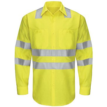 Red Kap Hi-Visibility Long Sleeve Ripstop Work Shirt - Type R Class 3