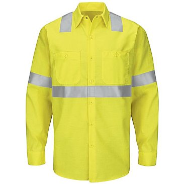 Red Kap Hi-Visibility Long Sleeve Color Block Work Shirt - Type R, Class 2
