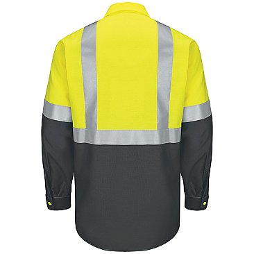 Red Kap Hi-Visibility Long Sleeve Color Block Work Shirt - Type R, Class 2