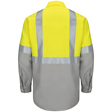 Red Kap Hi-Visibility Long Sleeve Color Block Work Shirt - Type R, Class 2